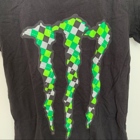 NWOT Argyle Pattern Monster Energy Logo tshirt - Picture 1 of 5